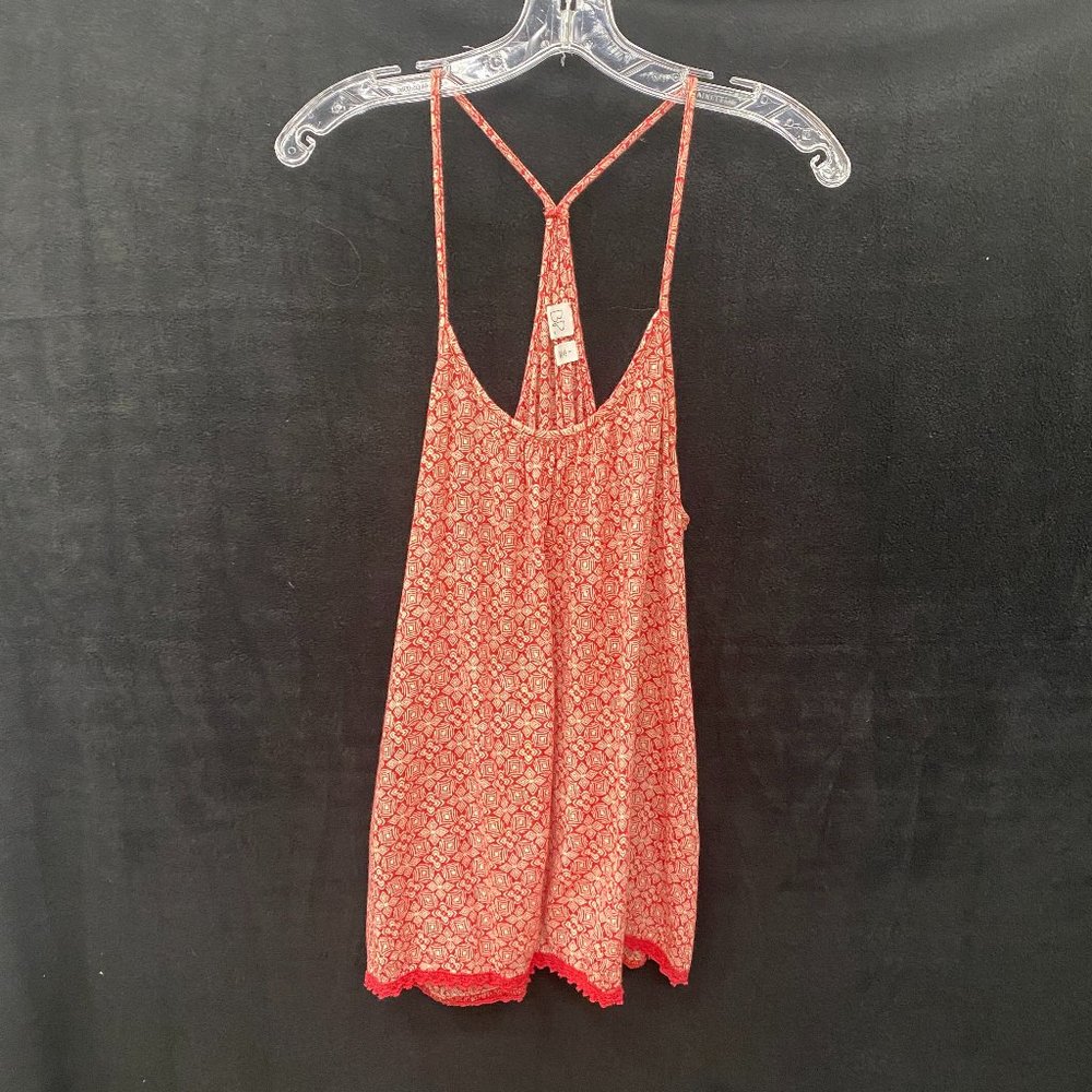BP - Women's Racer-back Tank Top- Red Floral- Size Large